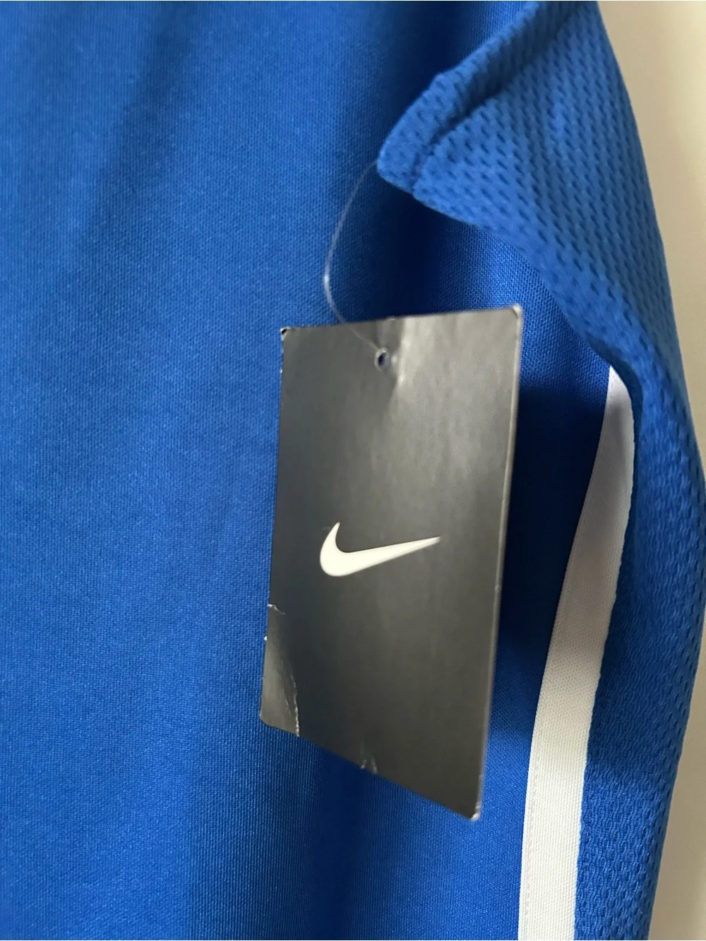 NWT - Nike Blue Athletic Basketball  Sleeveless Long Top with White Side Stripes
